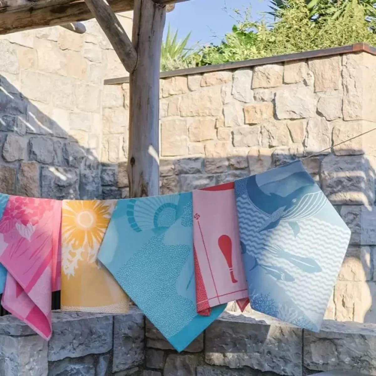 KONTATU - Torchon de cuisine coton kontatu Panorama kirolak orange 50x70 cm