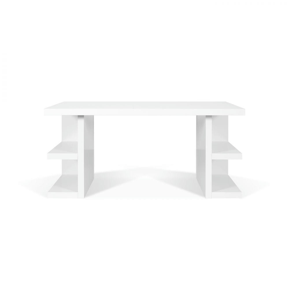 MULTI - Bureau effet bois blanc laqué