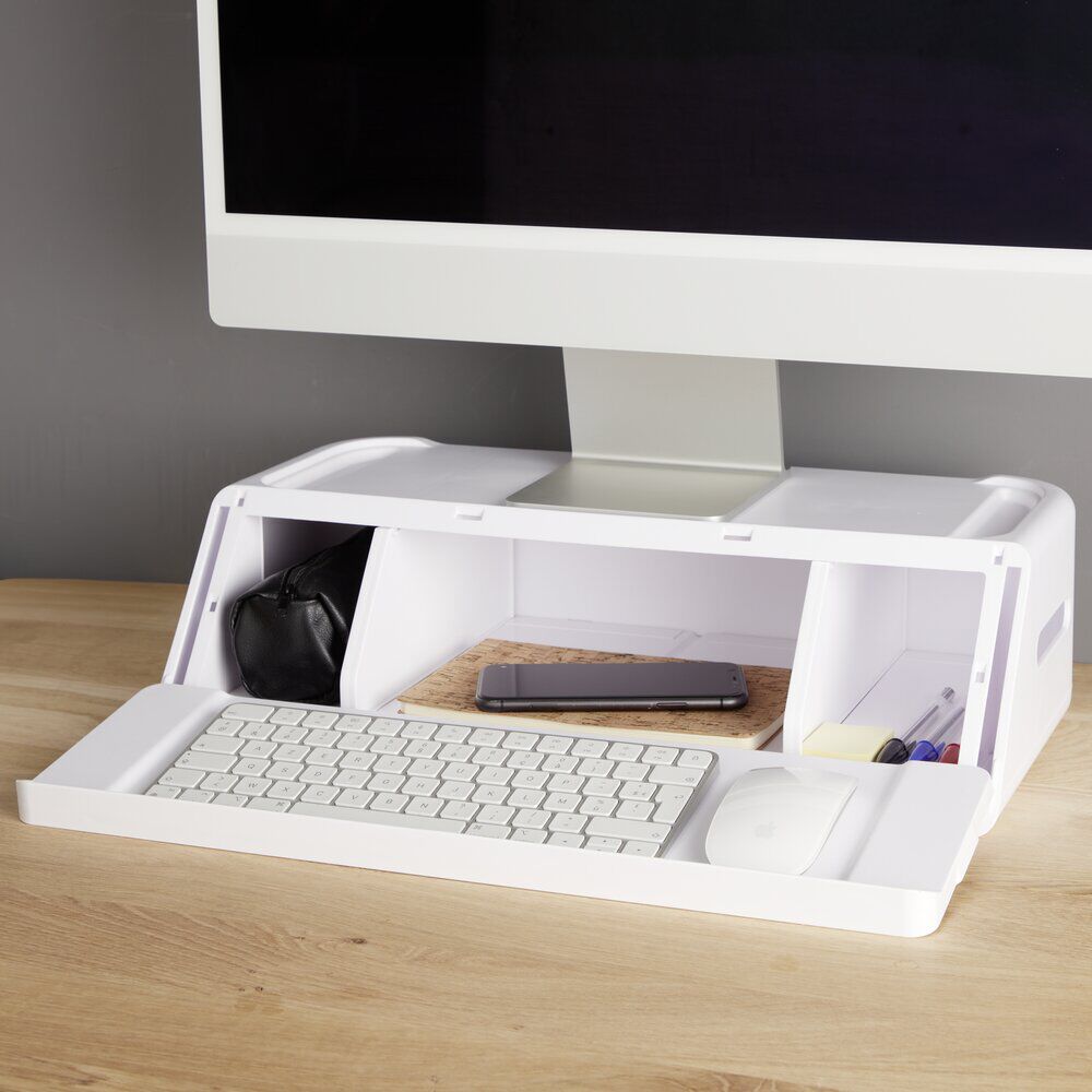 Organiseur de bureau 48x30x13cm polystyrène blanc
