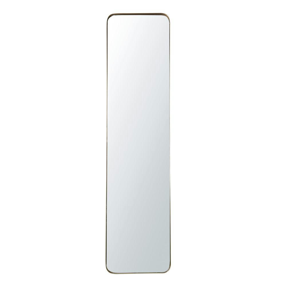 WESTON - Grand miroir rectangulaire sur pied en métal doré 40x167