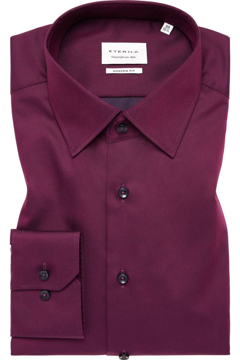 ETERNA Modern Fit Hemd Flieder-lila, Einfarbig