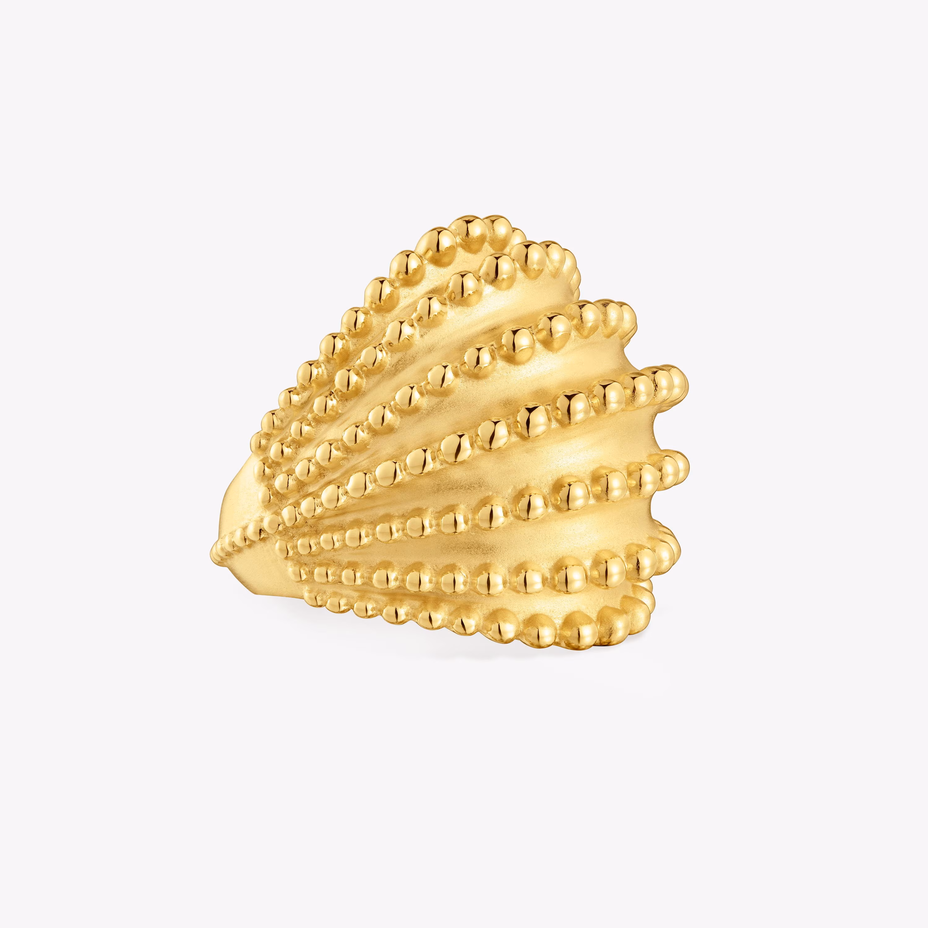 Anillo grande con baño de oro de 18 kt sobre plata TOUS Grain