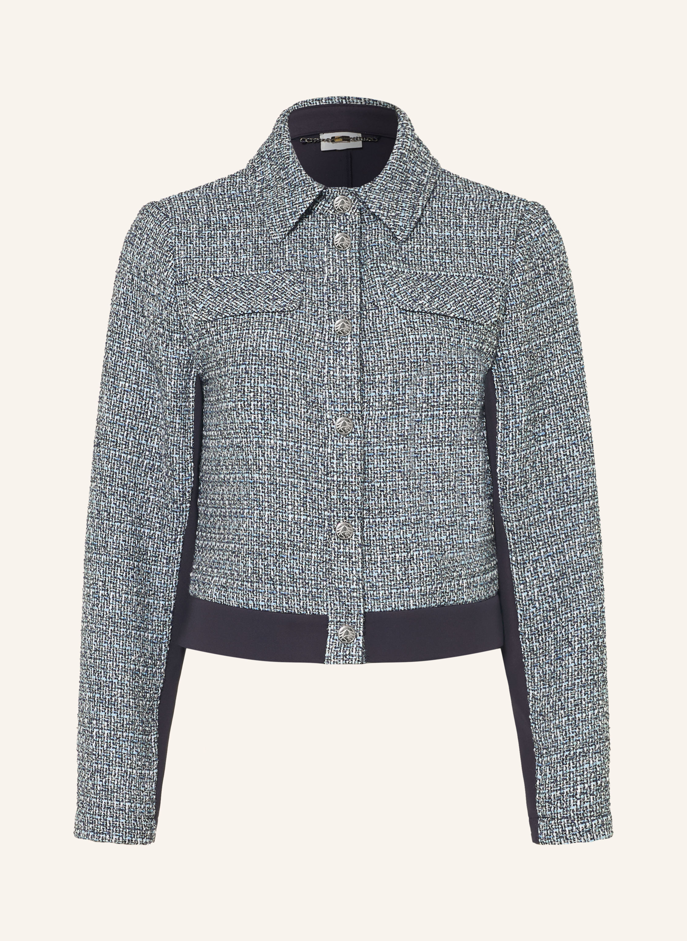 SPORTALM Kastenjacke im Materialmix mit Glitzergarn