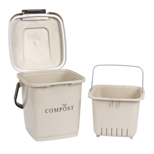 Kosz na bioodpady 8L Compost z wkładem brązowy