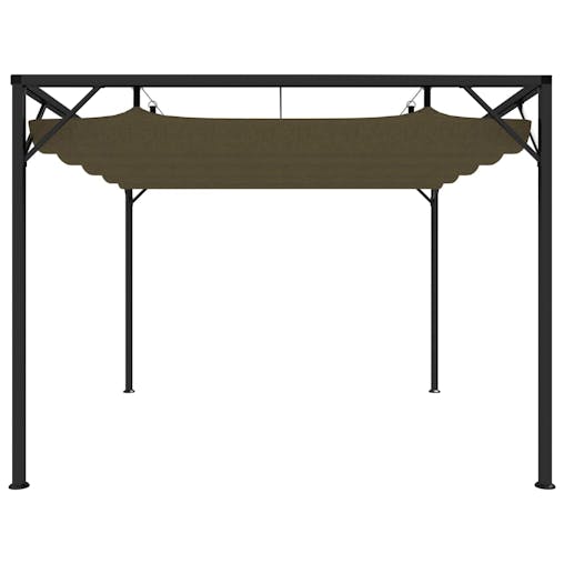 NNEVL Garden Gazebo with Retractable Roof 3x3 m Taupe 180 g/m&sup2;