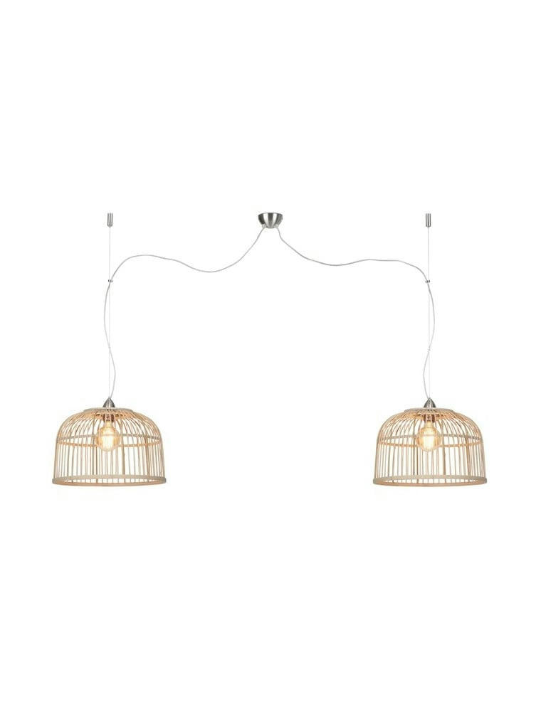 BORNEO - Suspension 2 lumières bambou D42cm