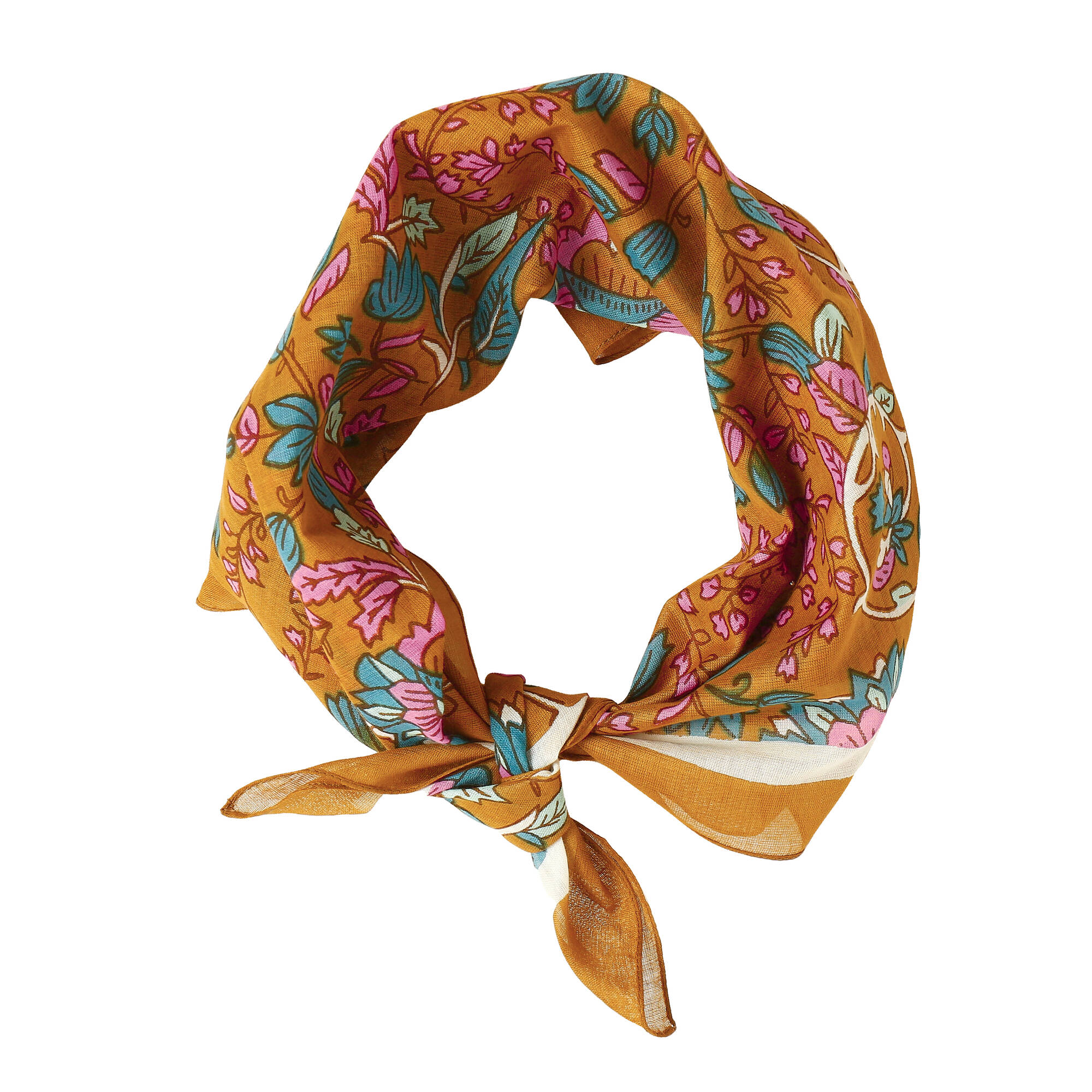 Foulard en voile de coton, imprimé fleurs