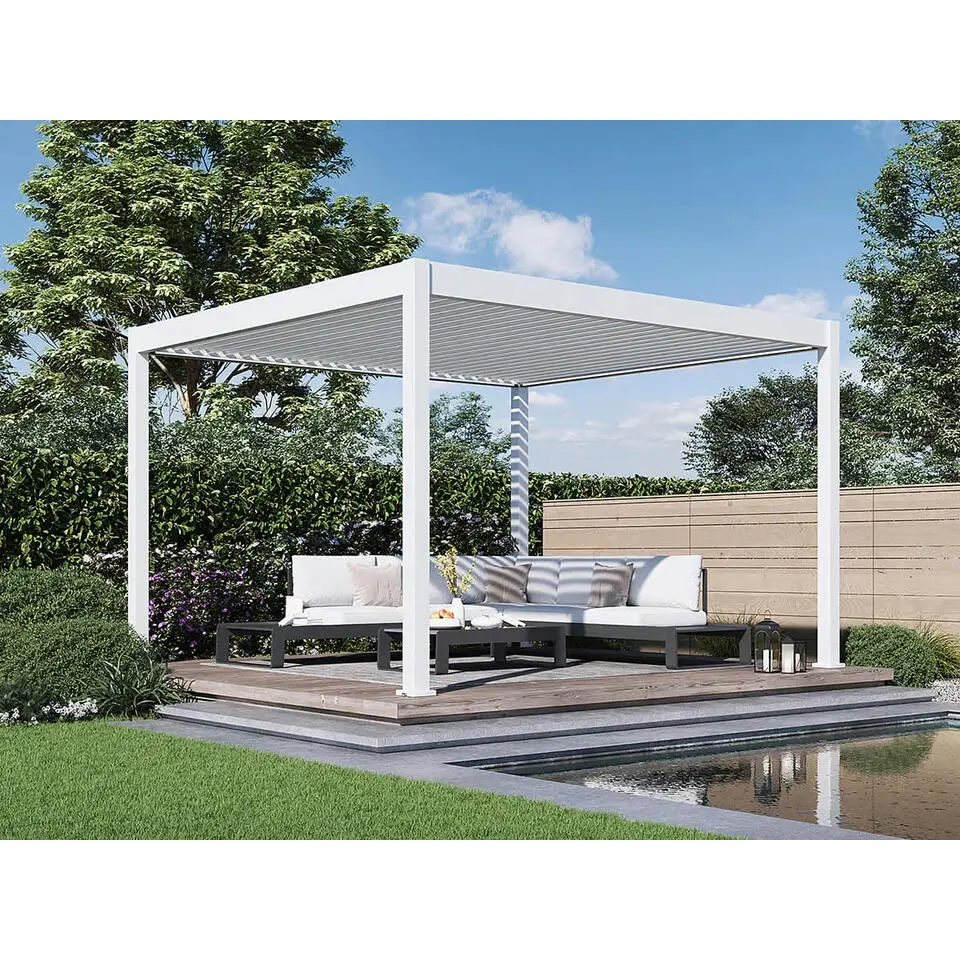 Orion Deluxe overkapping elektrisch met LED 360 x 400 cm wit