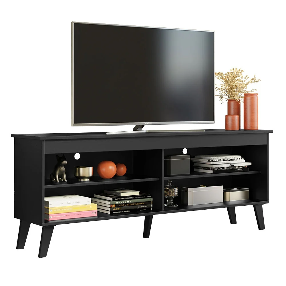 Madesa TV Stand Unit with 4 Shelves and Cable Management for 55, 65 Inch Media Modern Entertainment Center - 53 inches