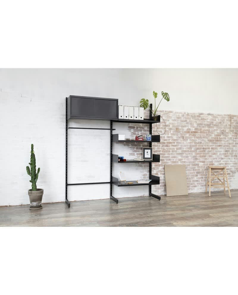 MOK - Mobilier de rangement autoportant sans fixation en métal noir robuste