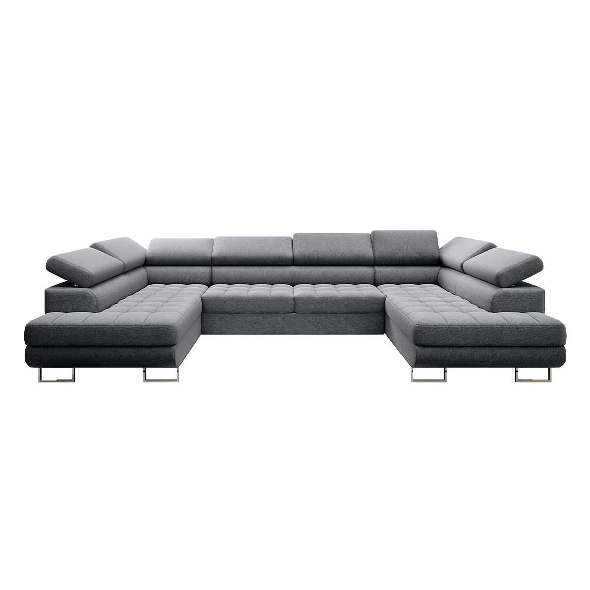 - Canapé en u 5 places convertible gris anthracite