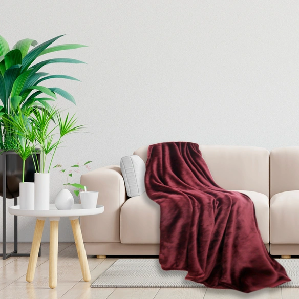 Kuscheldecke, 200 x 200 cm, Polyester, violett