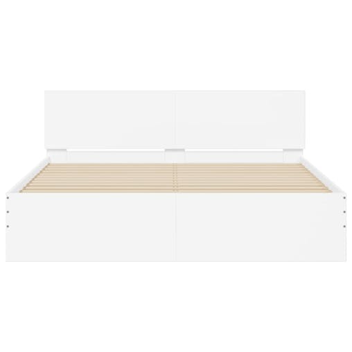 NNEVL Bed Frame with Headboard White 150x200 cm