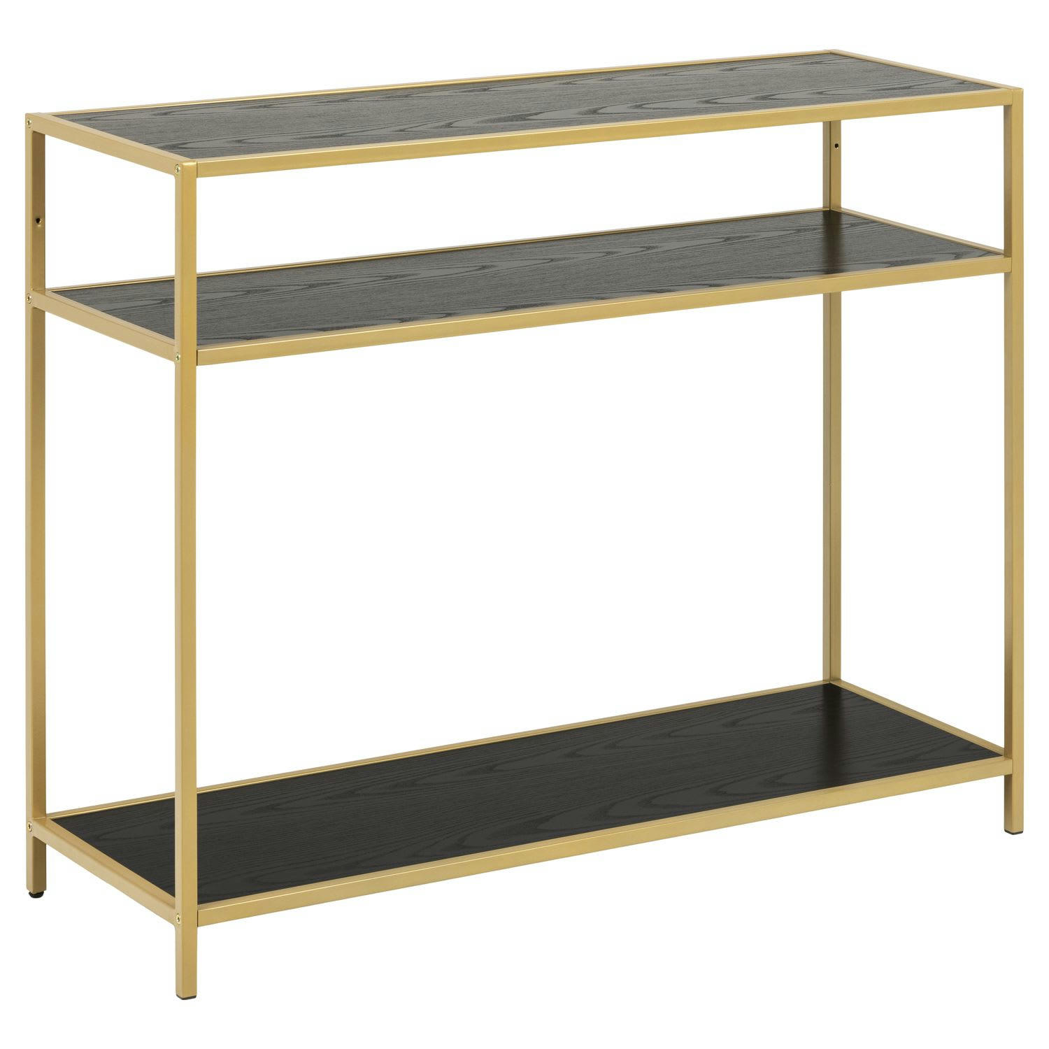 SIREINE - Console avec 2 étagères en mdf et métal noir