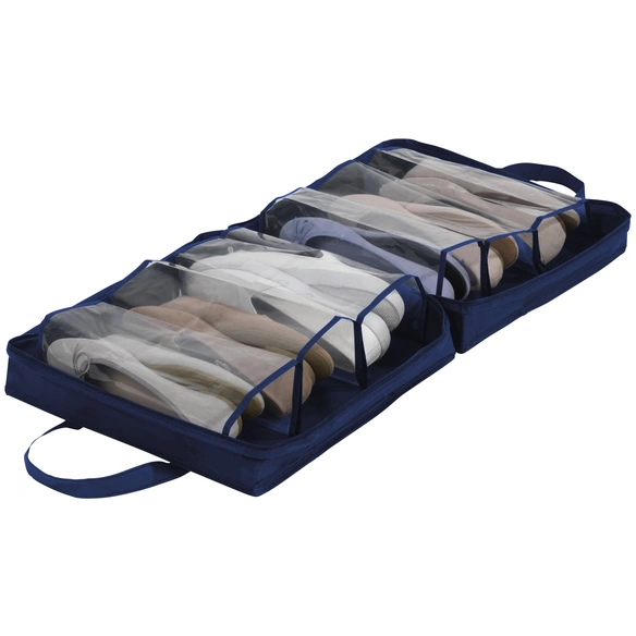 Schuhtasche, BxHxL: 37 x 37 x 15,5 cm, Polyester/Polyethylen-Vinylacetat, dunkelblau