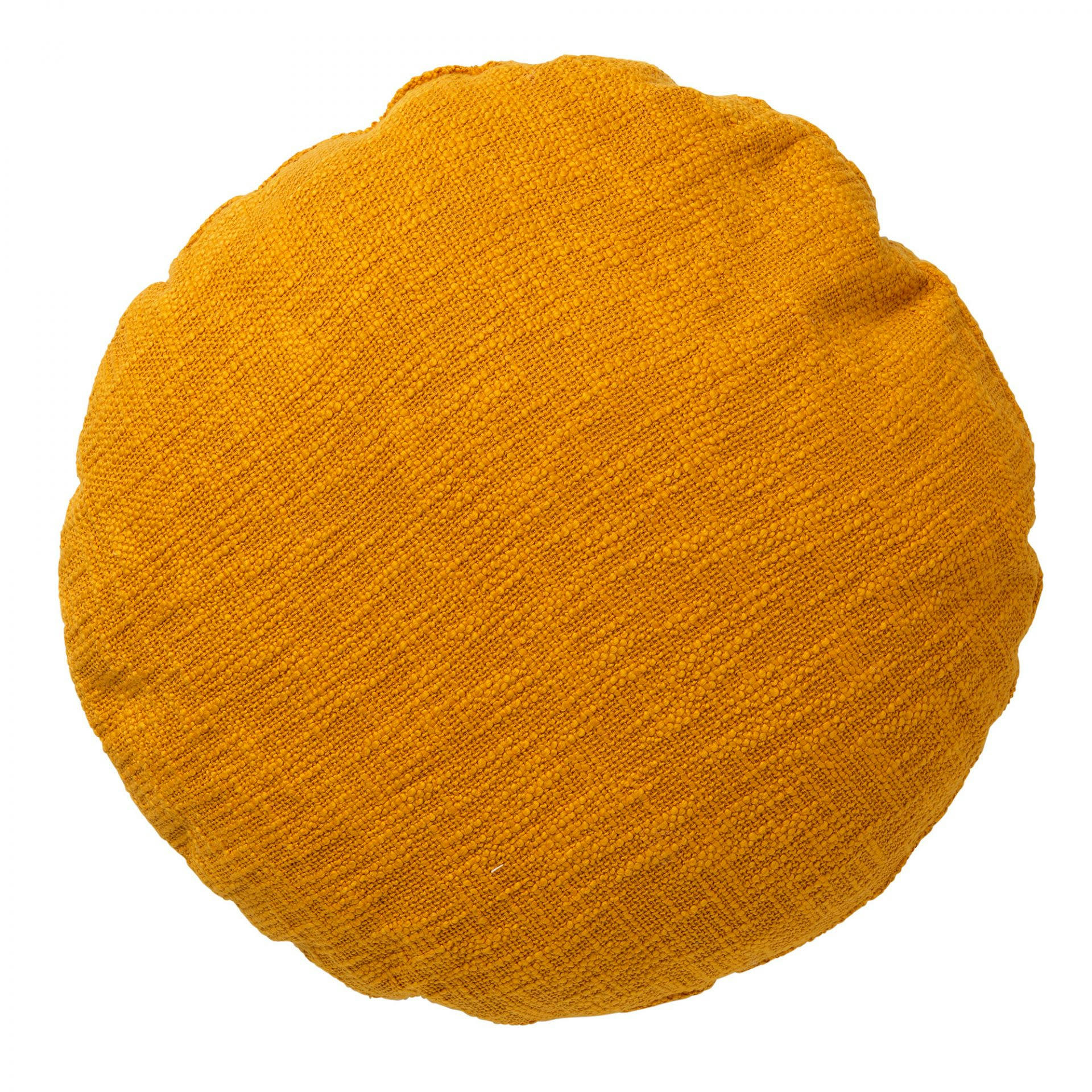 ABEY - Coussin rond jaune en coton 50 cm uni
