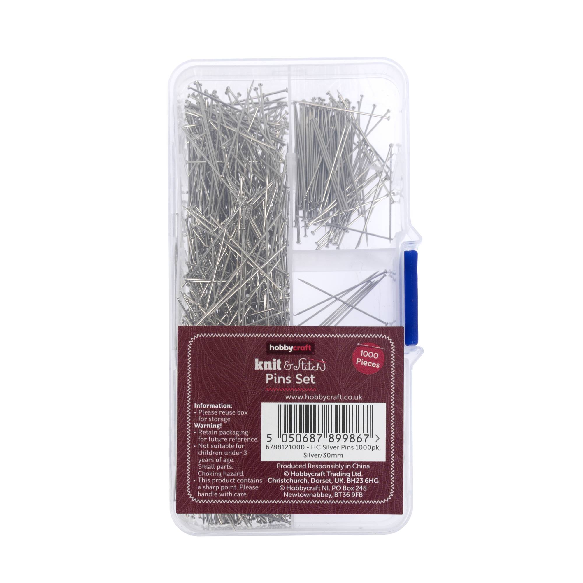 Silver Pins 1000 Pack