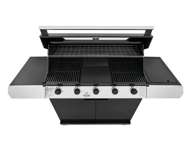 BeefEater 1200 Series - 5 Burner Black Enamel BBQ With Side Burner