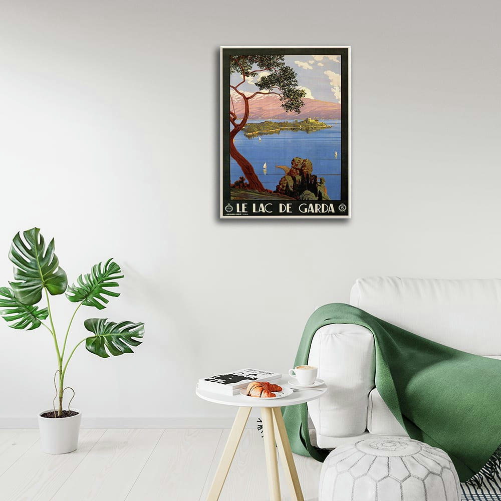 - Tableau affiche touristique vintage le Lac de Garda 50x70cm