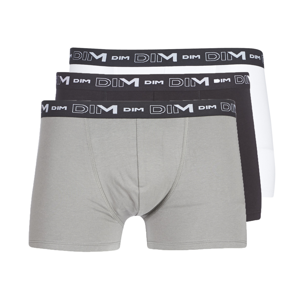 DIM - COTON STRETCH X3 - Black / Grey / White