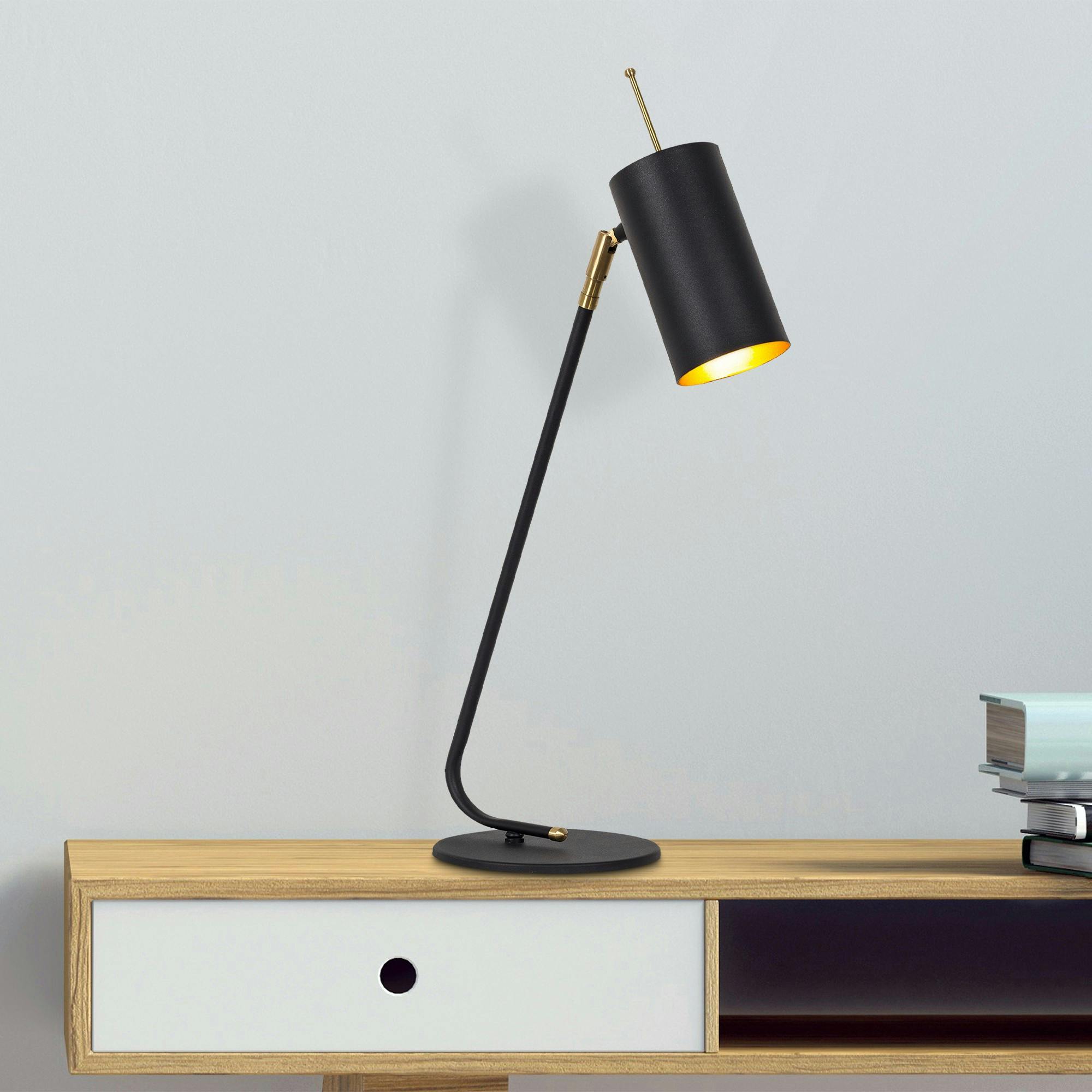 Lampe de table noire, abat-jour orientable moderne chic SFAX