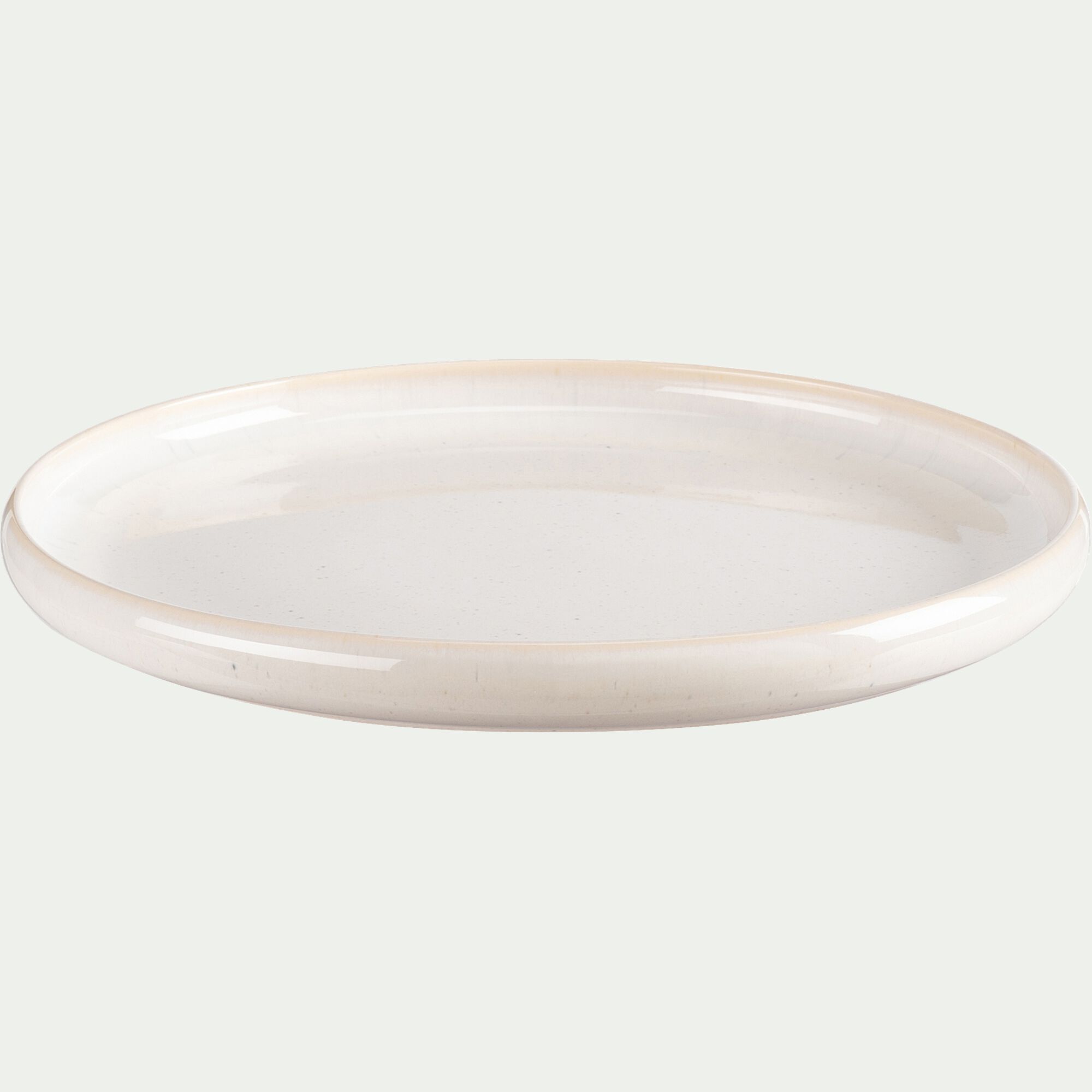 PITTA - Assiette plate en grès moucheté D26,5cm - blanc