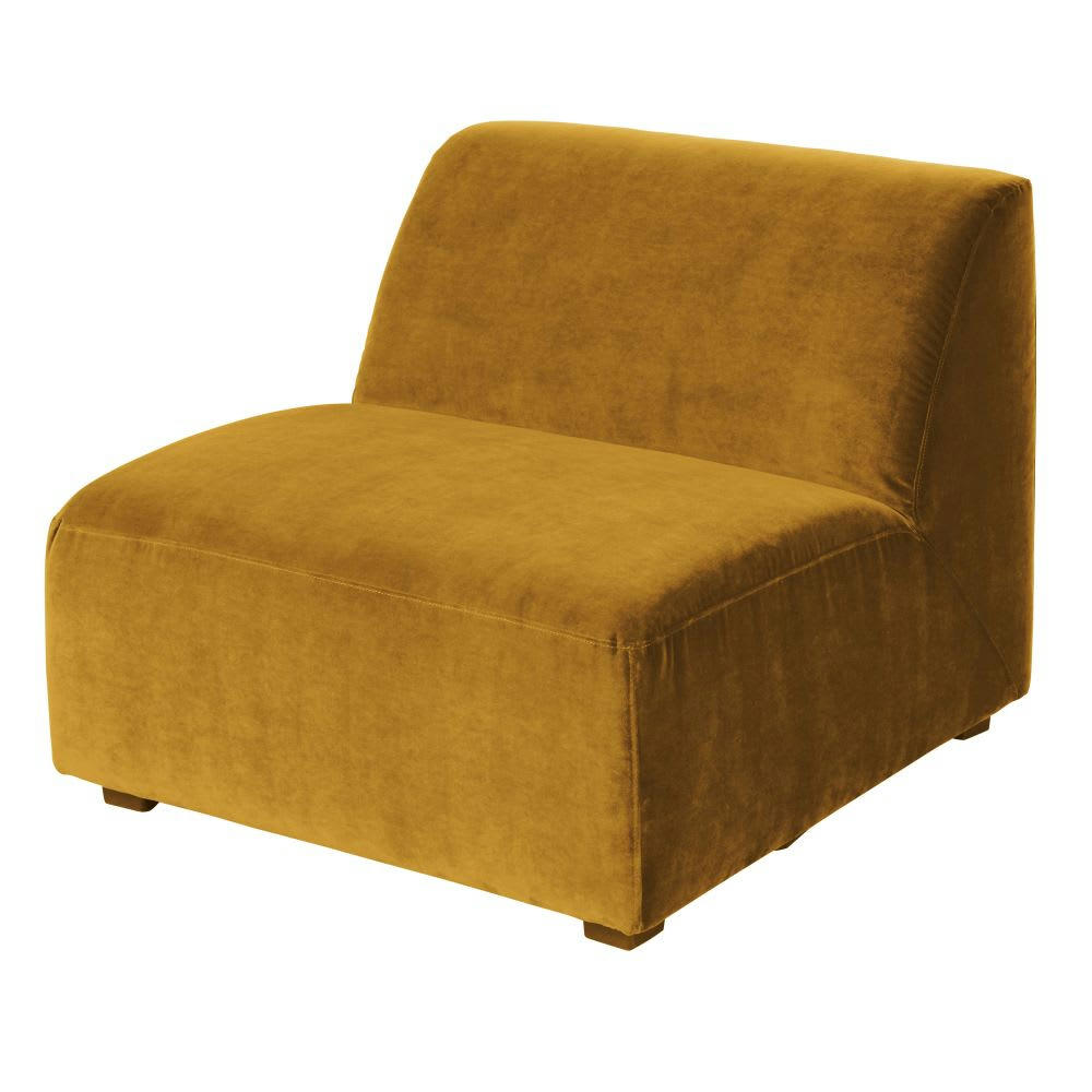 Virgile - Chauffeuse pour canapé modulable en velours ocre