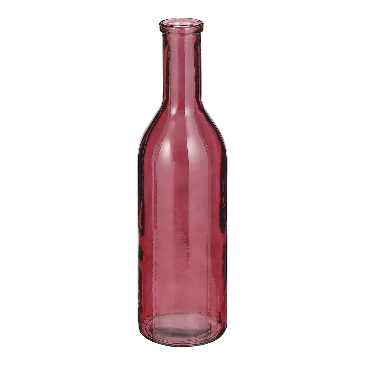 Mica Decorations Rioja Fles Vaas - H50 x Ø15 cm - Gerecycled Glas - Bordeaux