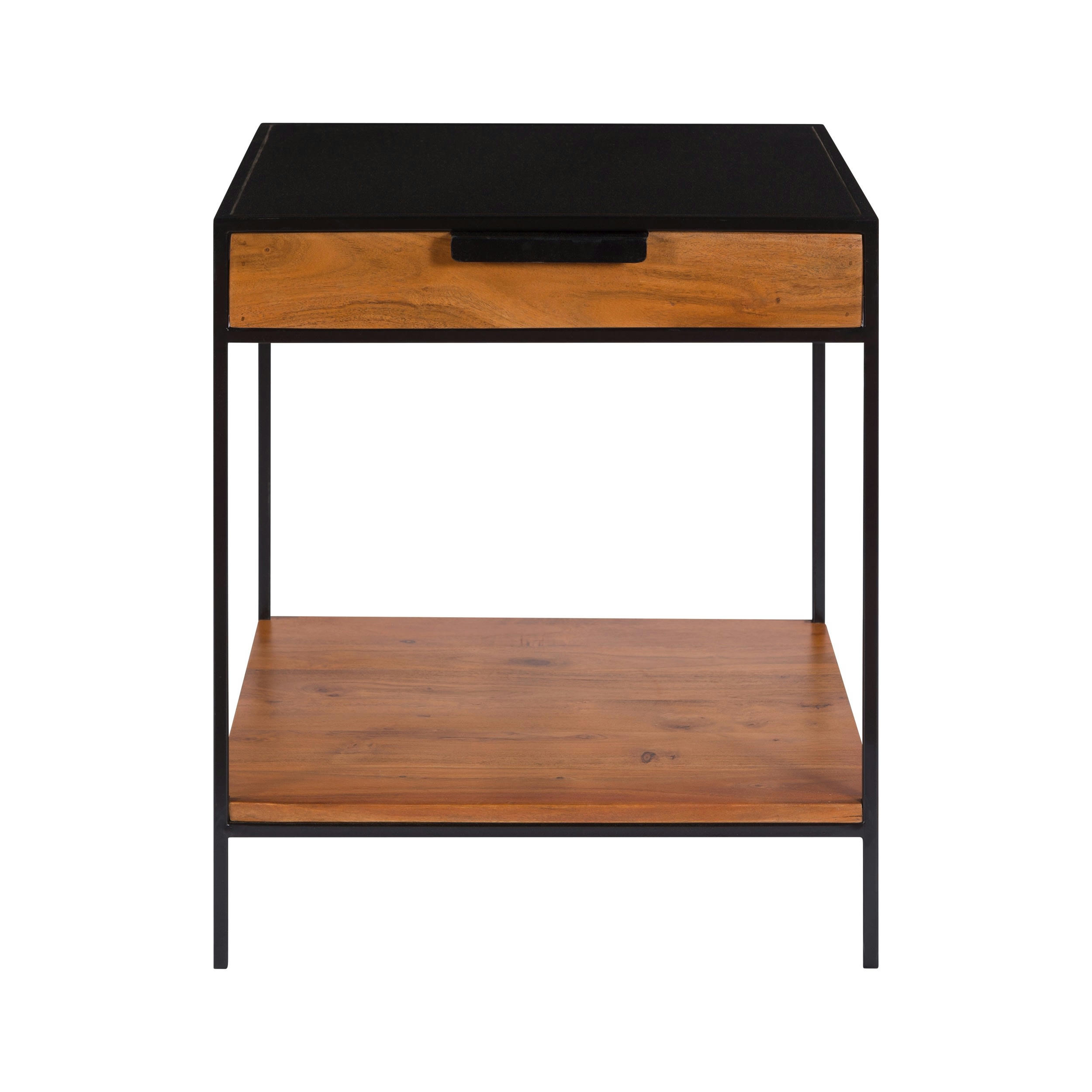 SALAMA - Table de chevet 1 tiroir en bois d'acacia et métal