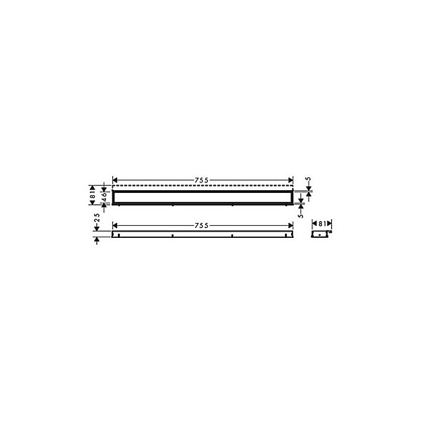 Caniveau de douche 80 cm HANSGROHE RainDrain Match noir mat