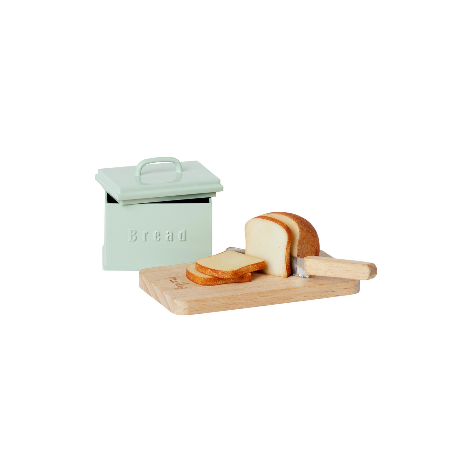 Miniature brødboks med tilbehør