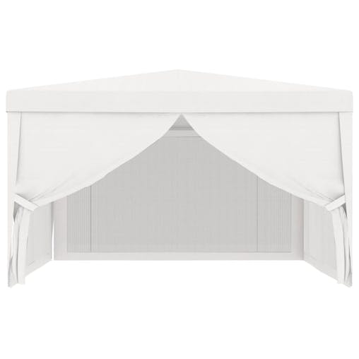 NNEVL Party Tent with 4 Mesh Sidewalls 4x4 m White