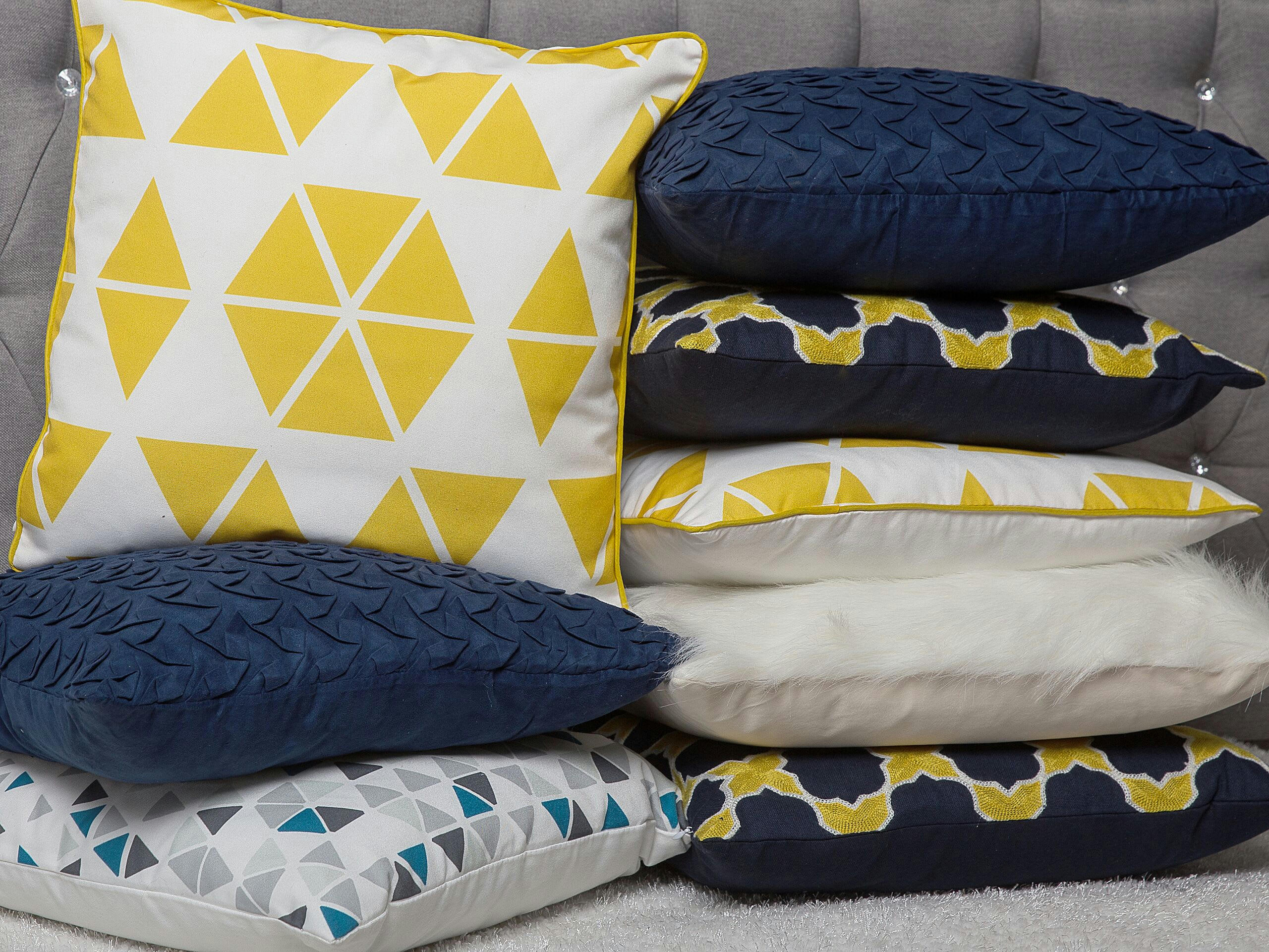 MUSCARI - Lot de 2 coussin décoratifs en tissu multicolore 45x12cm