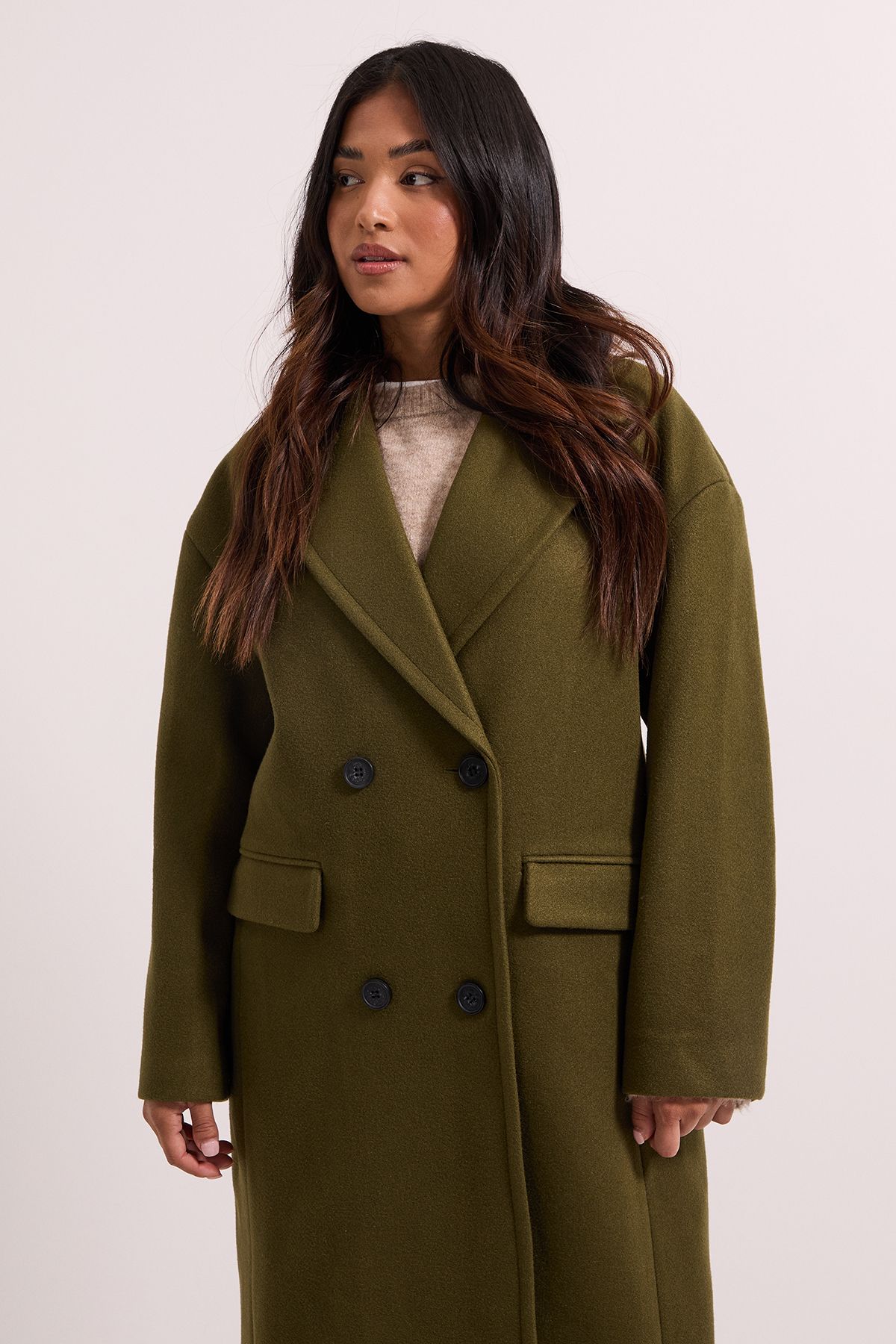 Dorothy Perkins Petite Relaxed Buttoned Midi Coat