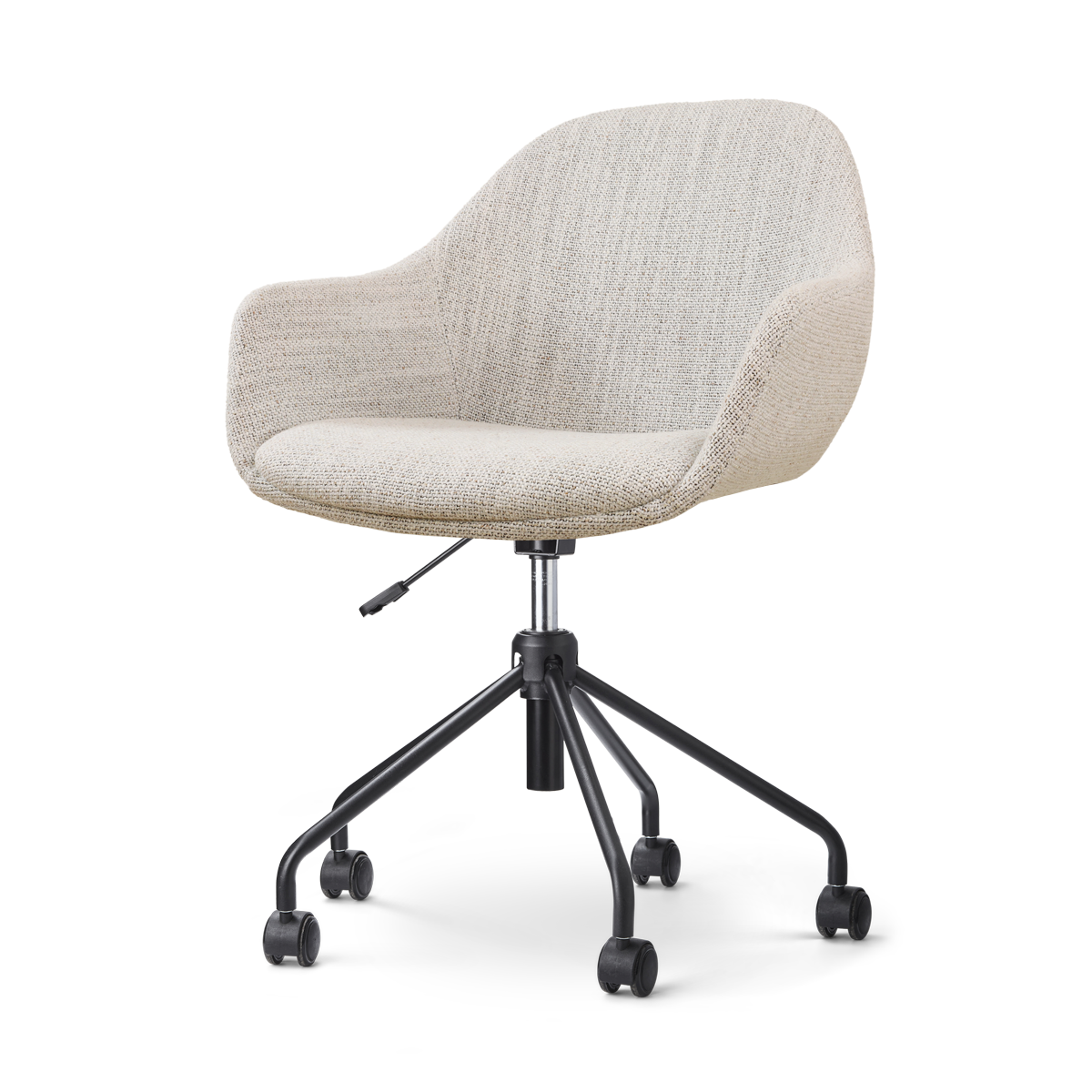 Nolon Nout-Mae Bureaustoel Beige Gemêleerd - Armleuning - Zwart Onderstel