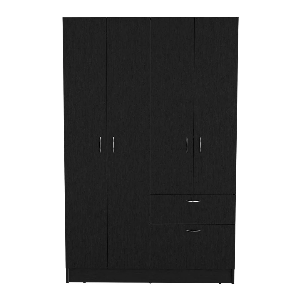 42.9 Modern Double-door Armoire with One Drawer and Five Interior Shelves