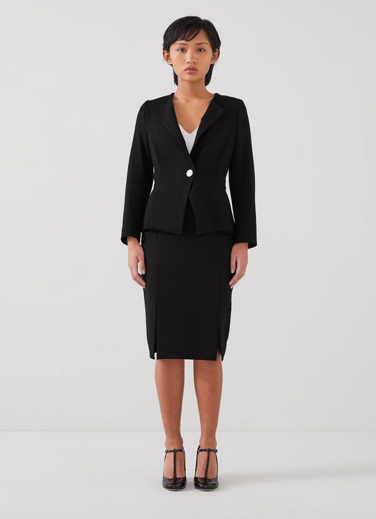 Sky Petite Black Crepe Jacket with LENZING? ECOVERO? viscose