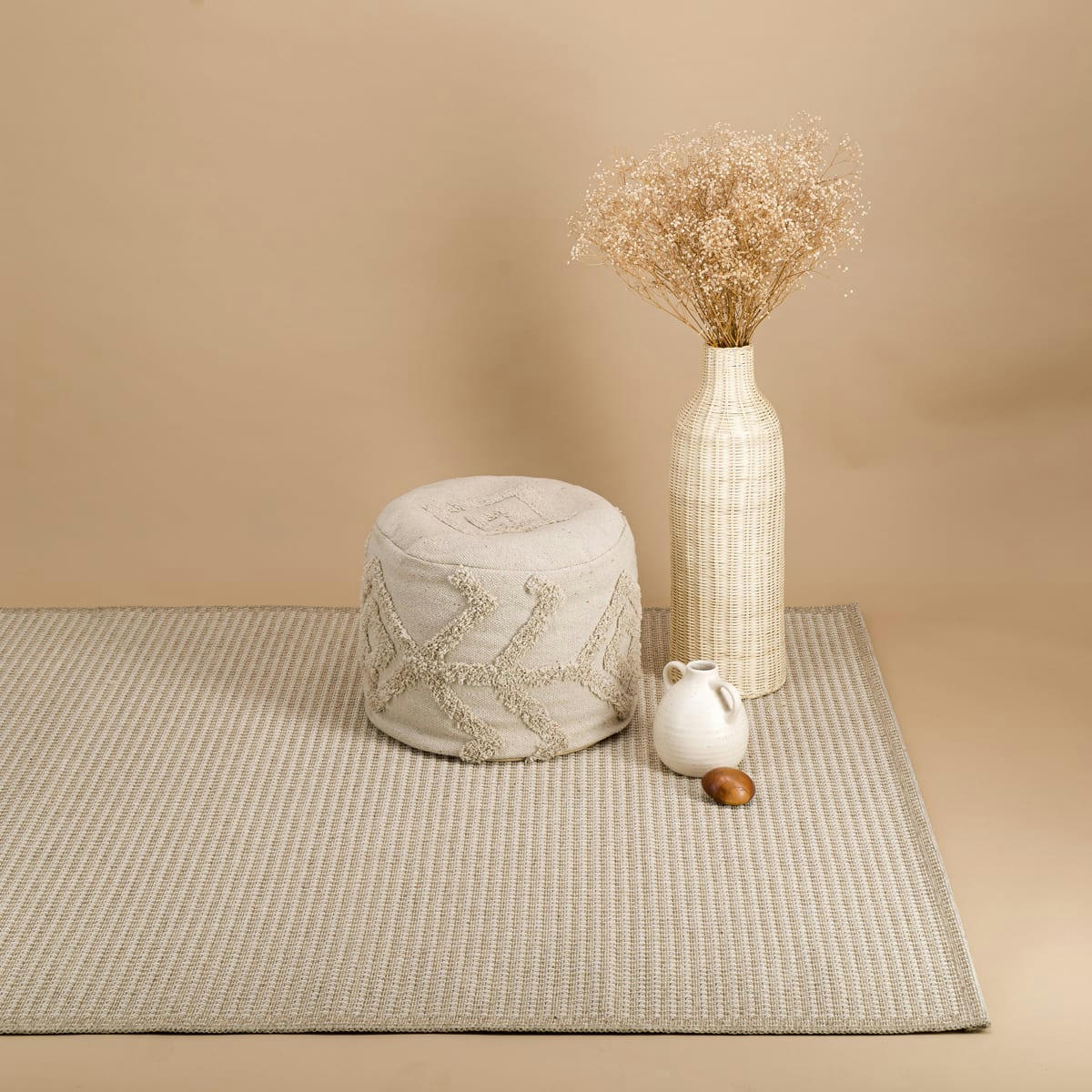 NATUREL - Tapis deco naturelle mélange laine beige 115x170, OEKO-TEX®