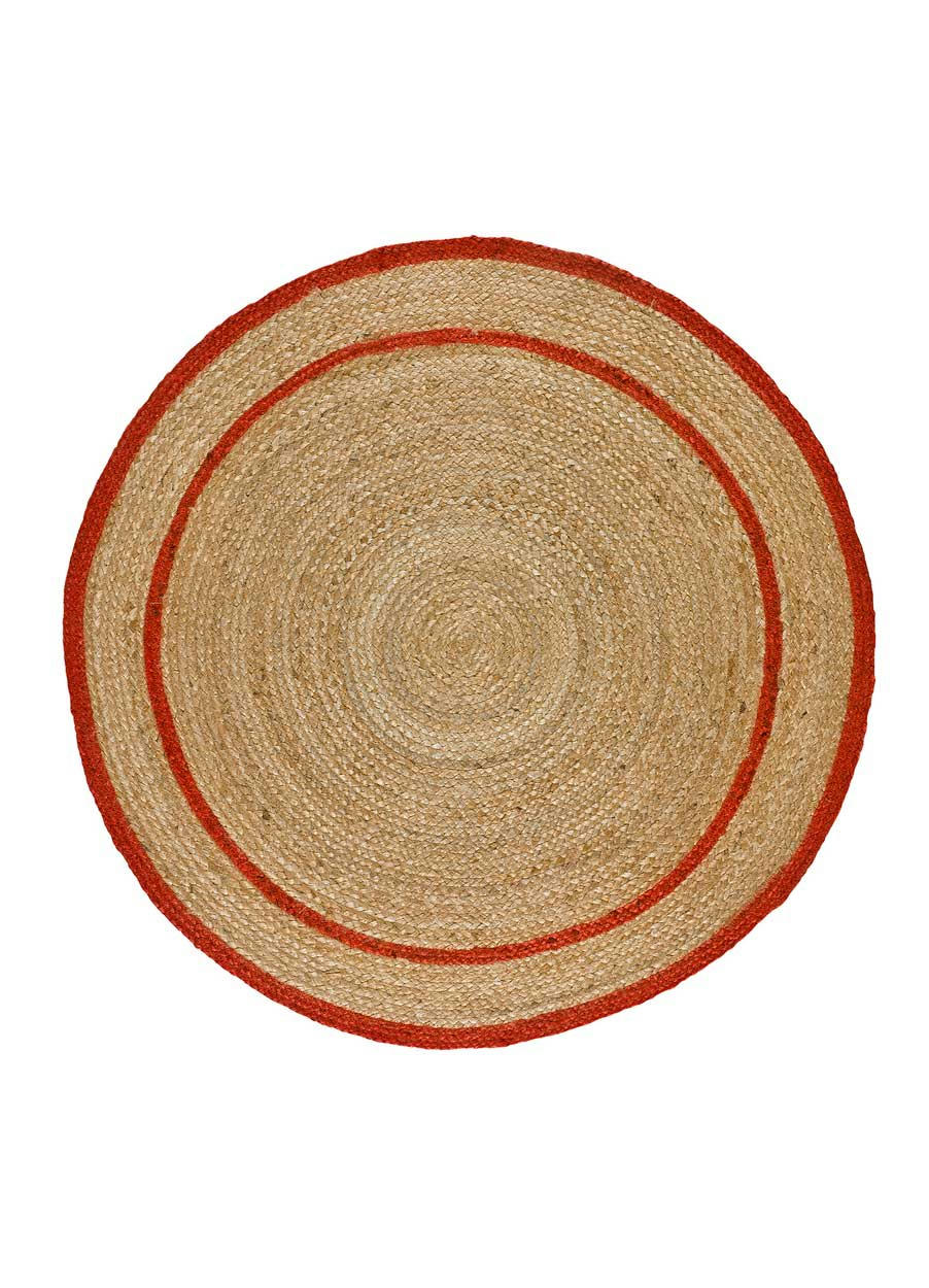 MAHON - Tapis rond en jute terracotta, 90X90 cm