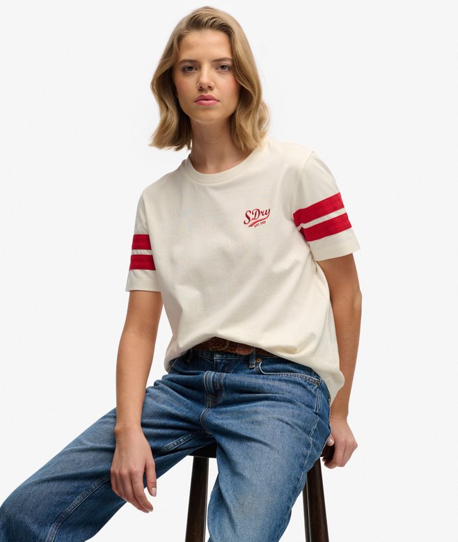 Varsity Stripe Script T-Shirt