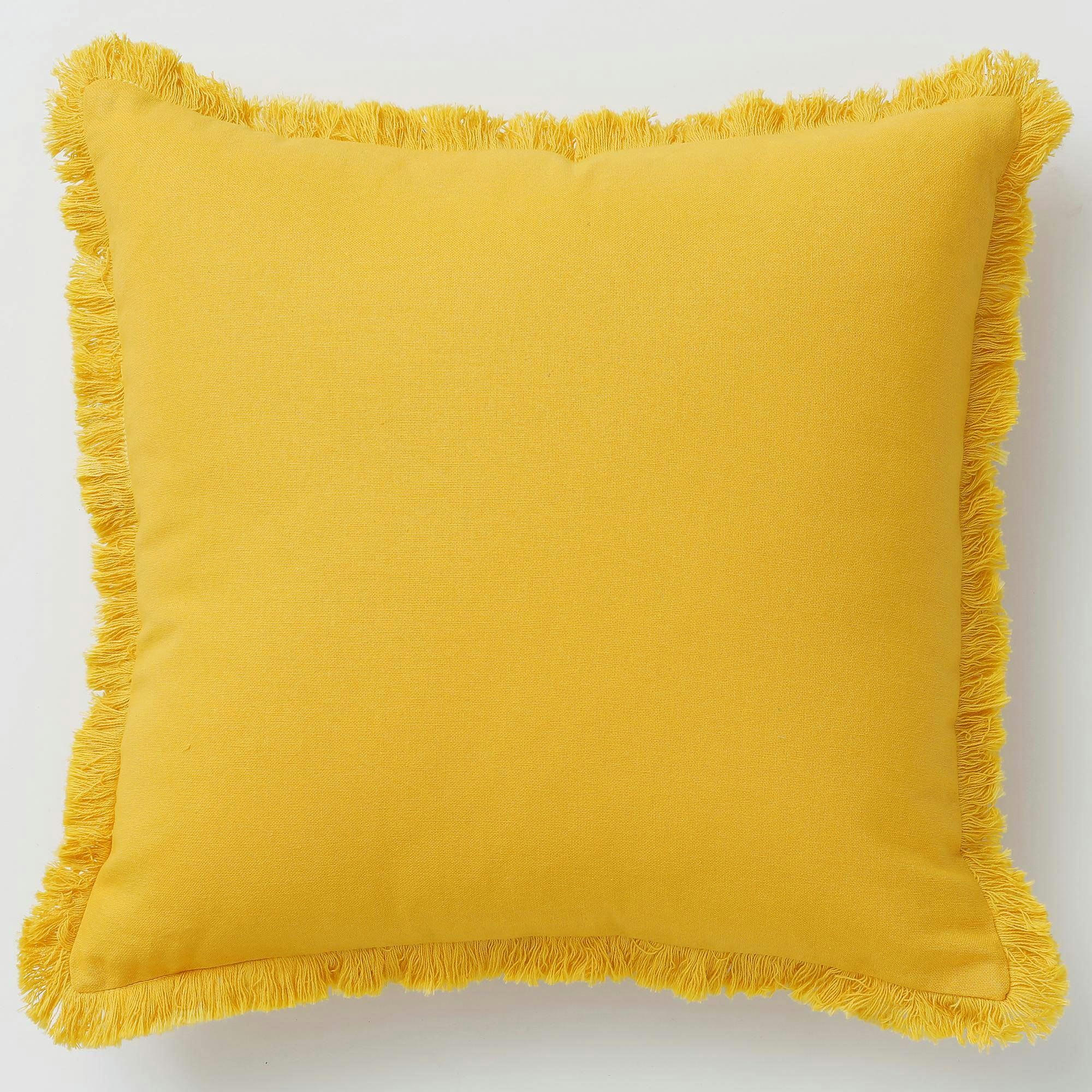 FRANGE - Coussin 40x40 jaune curry en coton