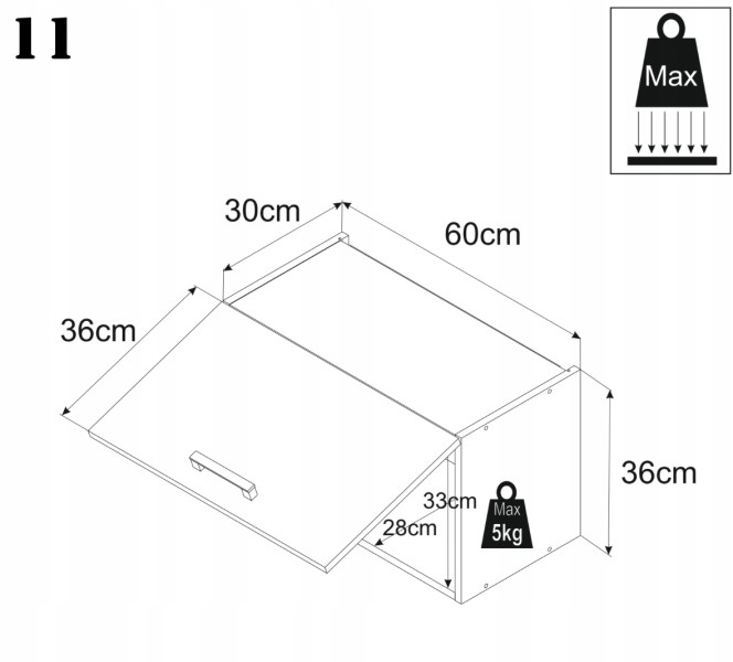 Szafka Kuchenna Wisząca Okap60 Cm Górna Kaszmir