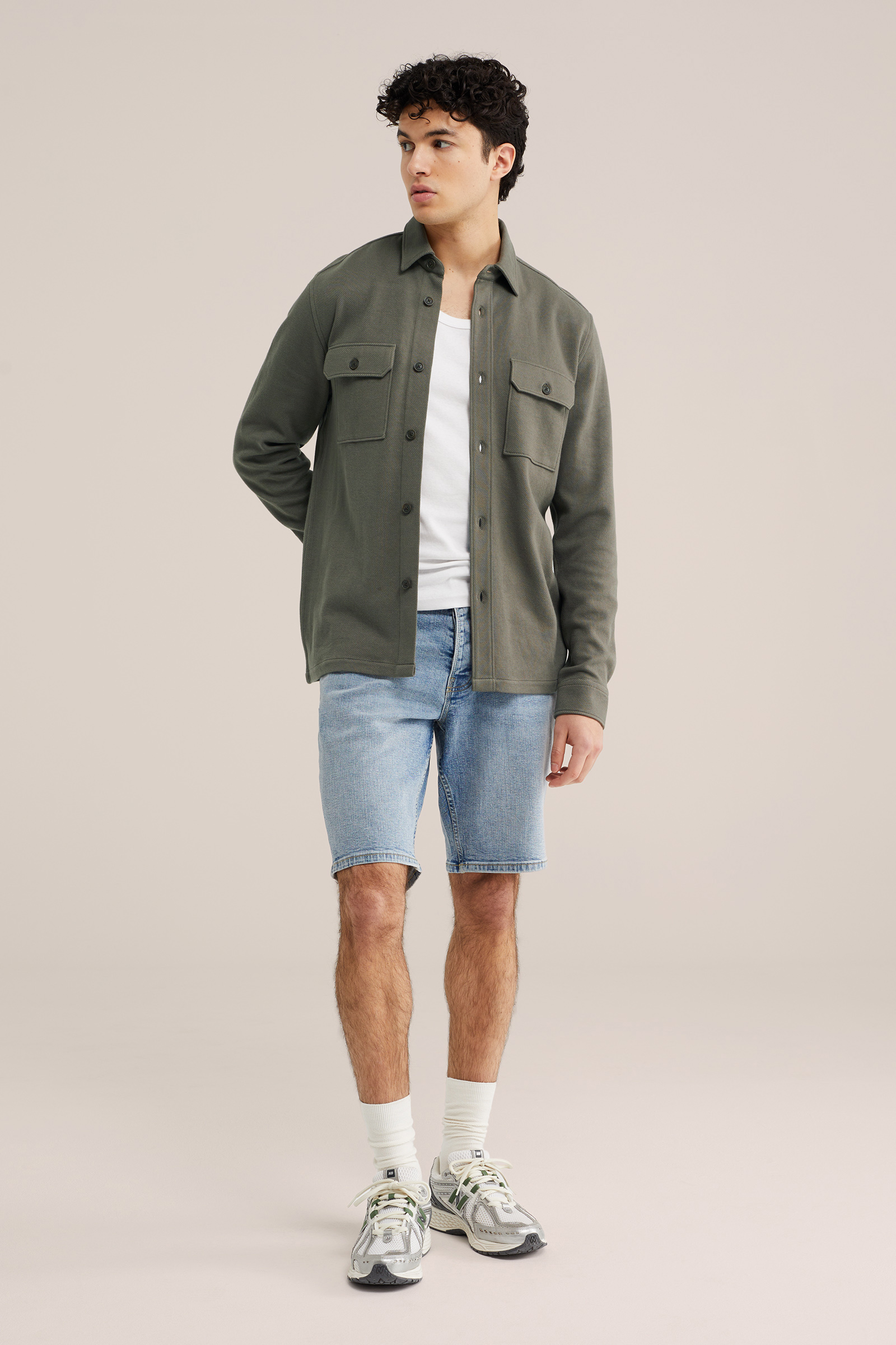 Heren Regular fit gebreid overshirt