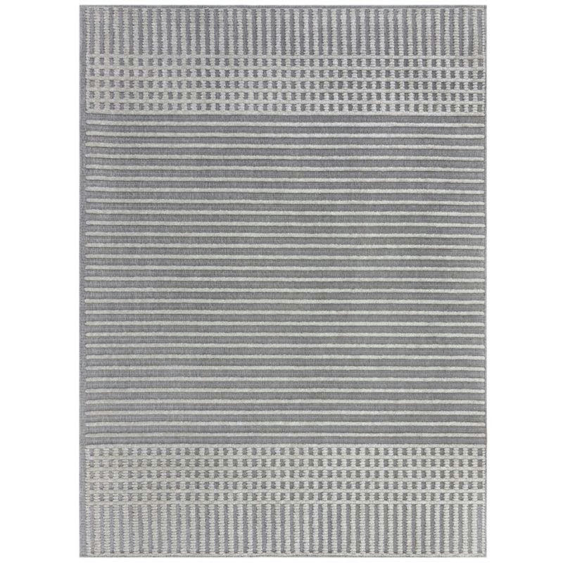 ELTON - Tapis moderne relief lavable machine gris 160 x 240