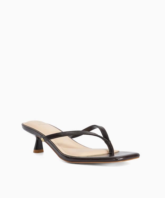 Martinii Brown - Kitten Heel Toe Post Sandals