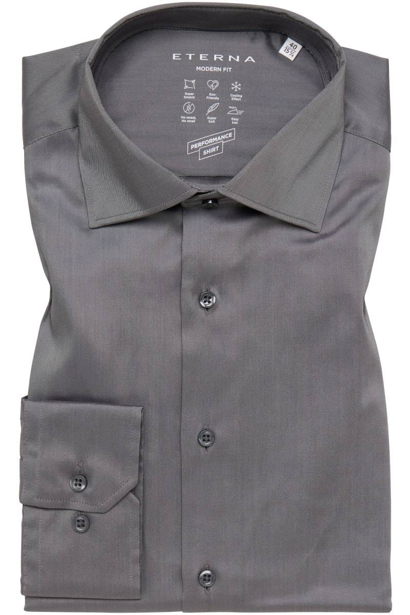 ETERNA Performance Modern Fit Tencel Hemd silbergrau, Einfarbig