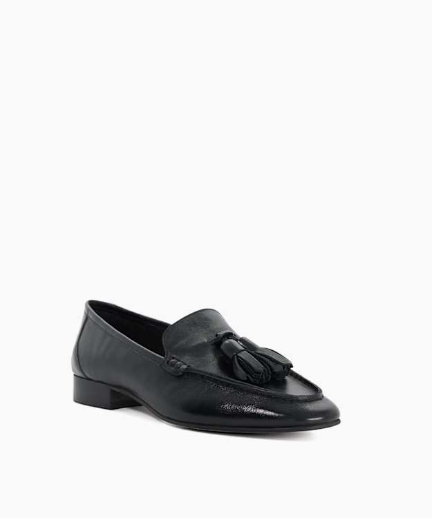 Gateway Black - Leather Tassel-Detail Loafers