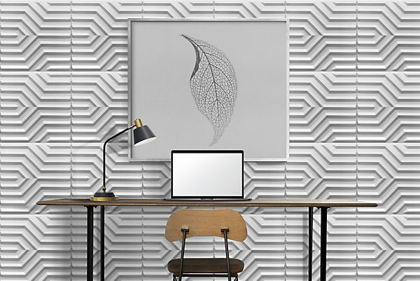 Panneaux de plafond et panneaux muraux Decoratif 3D Zygzak Blanc 12m² / 48pièces
