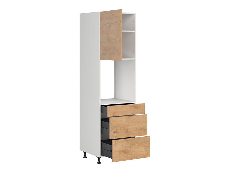 Szafka pod zabudowę piekarnika Hamper 60 cm z szufladami dąb lancelot