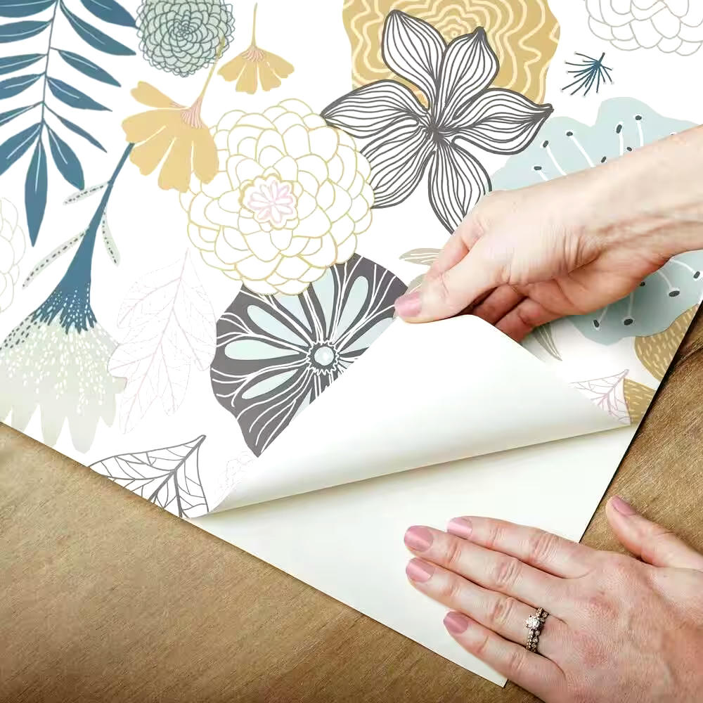 RoomMates Peel & Stick Removable Wallpaper, Repositionable & Washable, 20.5-in x 16.5-ft, Perennial Floral
